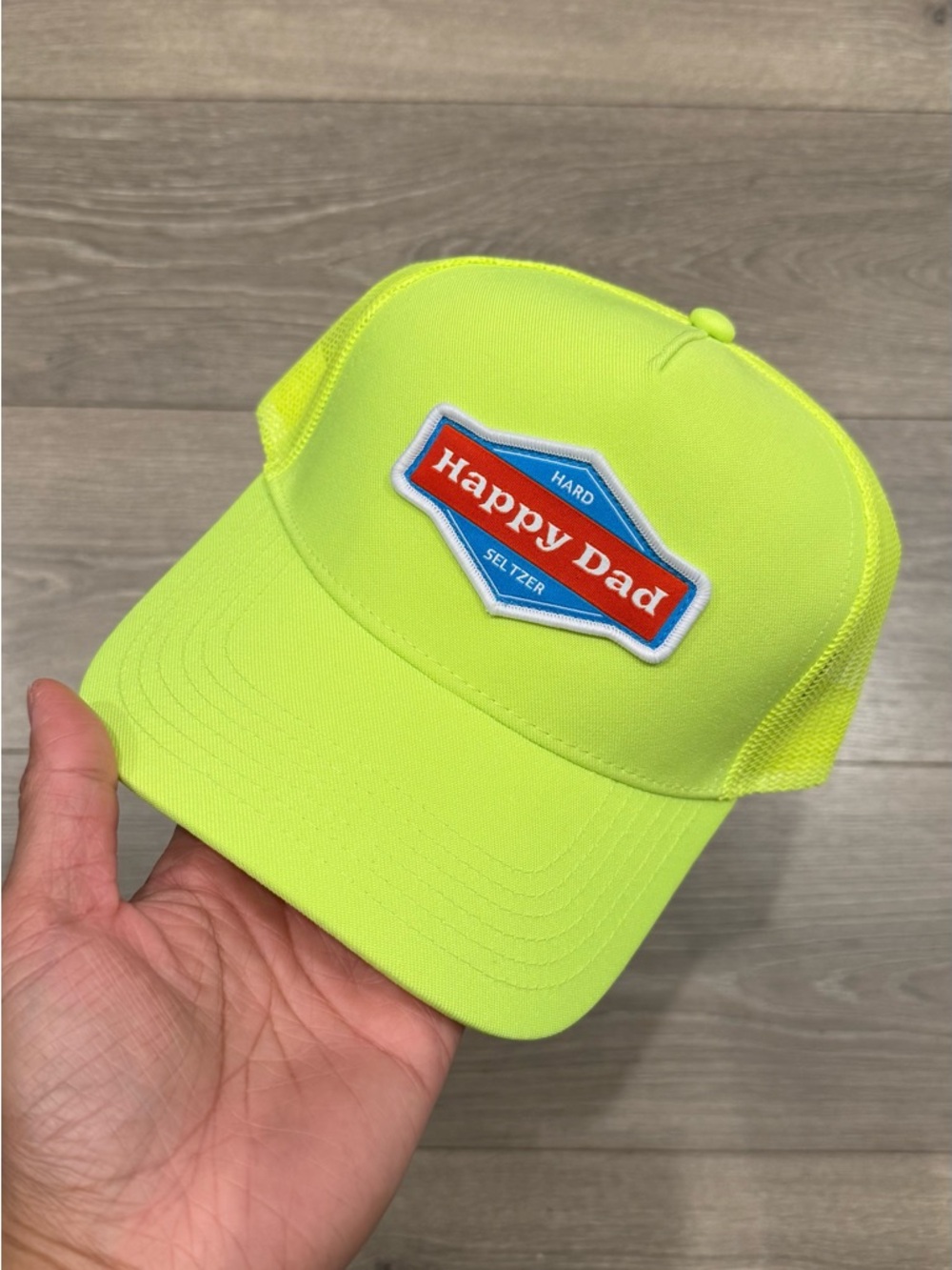Happy Dad Neon Yellow Trucker Hat